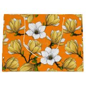 Grand Sac Cadeau Jardin de Magnolia en jaune (Devant)