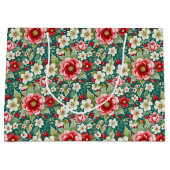 Grand Sac Cadeau Jardin de Noël (Devant)