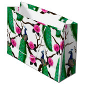 Grand Sac Cadeau Jardin de Peacock (Devant Angle)