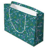Grand Sac Cadeau Jardin de printemps Fête des Mères Bleu pourpre bl (Dos Angle)