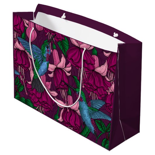 Grand Sac Cadeau Jardin des colibris (Dos Angle)