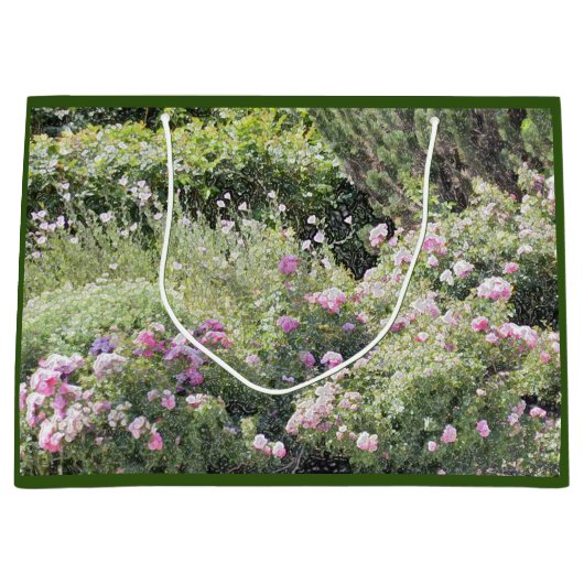 Grand Sac Cadeau Jardin des fleurs de printemps (Devant)