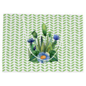 Grand Sac Cadeau Jardin Floral Bleu Et Vert (Dos)