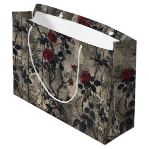 Grand Sac Cadeau Jardin gothique victorien Rose Motif