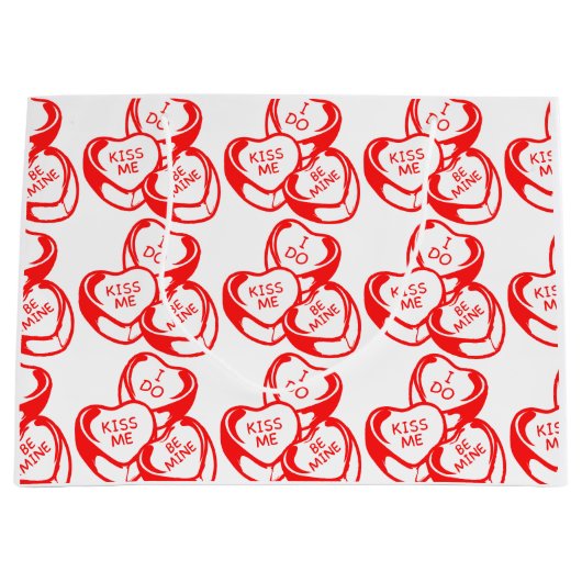 Grand Sac Cadeau Je m'embrasse, sois mienne Saint-Valentin (Devant)