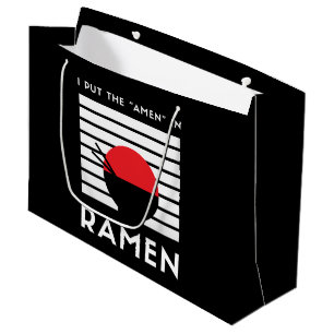 Grand Sac Cadeau Je Mets Le « Amen » Dans Le Ramen Drôle En Noir