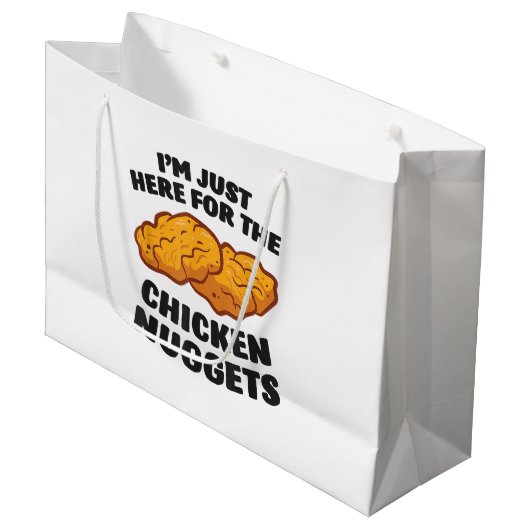 Grand Sac Cadeau Je suis juste là pour les nuggets de poulet (Devant Angle)