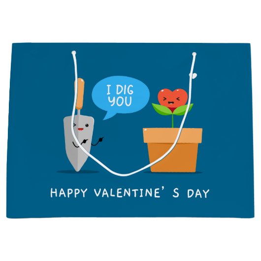 Grand Sac Cadeau Je T'Ai Dévoué Heureuse Sainte-Valentin | Amour (Devant)