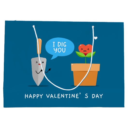 Grand Sac Cadeau Je T'Ai Dévoué Heureuse Sainte-Valentin | Amour (Dos)