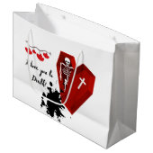 Grand Sac Cadeau "Je t'aime à mort" Saint Valentin (Devant Angle)