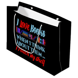 Grand Sac Cadeau Je Touche Mon Étagère Livre Humour Lover