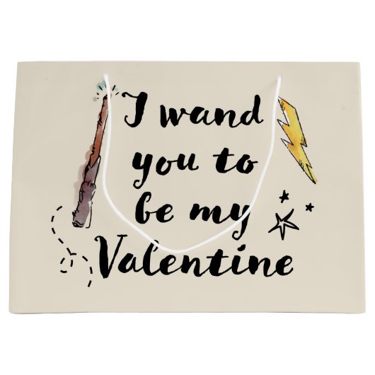 Grand Sac Cadeau Je Vous Demande D'Être Ma Valentine (Devant)