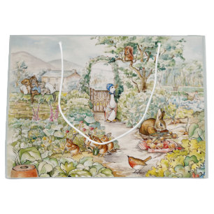 Grand Sac Cadeau Jemima Puddle Duck dans le jardin de M. Mc Gregor