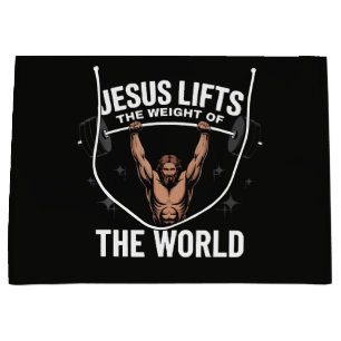Grand Sac Cadeau Jésus-Christ faisant du soulevé de terre