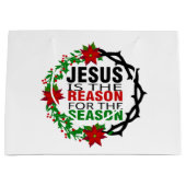 Grand Sac Cadeau Jésus est la raison de la saison (Devant)