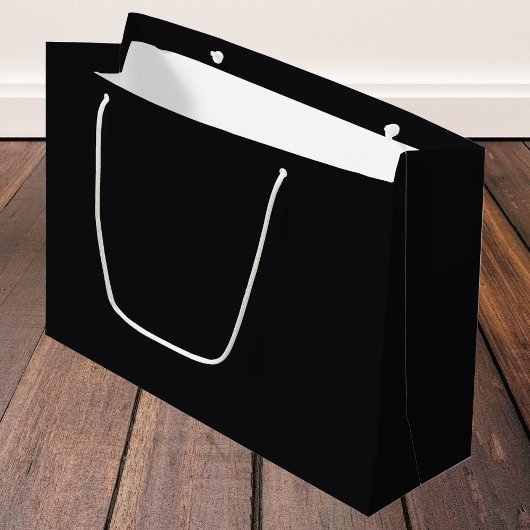Grand Sac Cadeau Jet noir couleur solide