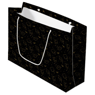 Grand Sac Cadeau Jeu de capuchon de classement noir et or