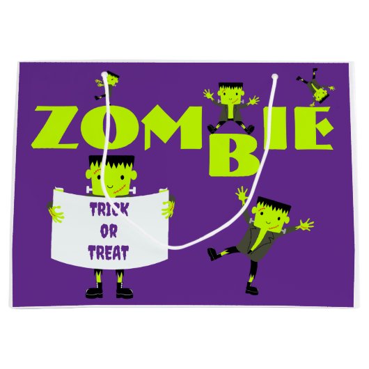 Grand Sac Cadeau Jeu de zombies fantaisie Halloween Trick ou traite (Devant)