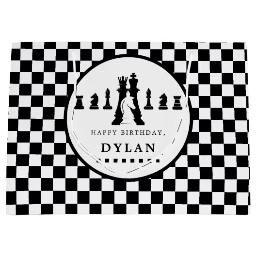 Grand Sac Cadeau Jeu d'échecs et pièces Nuit N'importe quel âge Ann (Devant)