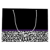 Grand Sac Cadeau Jeune Empreinte de léopard Joli Ruban Violet Avec  (Dos)
