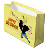 Grand Sac Cadeau Johnny Bravo Flexing (Devant Angle)