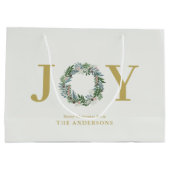 Grand Sac Cadeau "Joie" couronne de Noël (Dos)