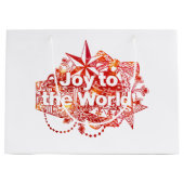 Grand Sac Cadeau Joie de Noël au monde (Devant)