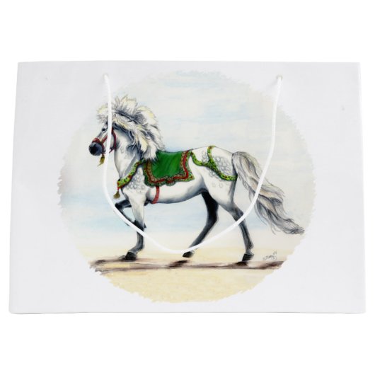 Grand Sac Cadeau Jol Christmas Islandais Horse (Devant)