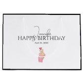 Grand Sac Cadeau Joli anniversaire Noir & Blanc (Devant)