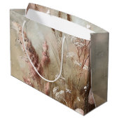 Grand Sac Cadeau Joli Chic Beige Blush Boho Fête des mariées Floral (Dos Angle)