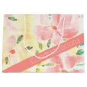 Grand Sac Cadeau Joli Corail Flowé (Devant)