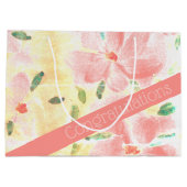 Grand Sac Cadeau Joli Corail Flowé (Dos)