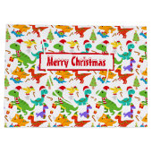 Grand Sac Cadeau Joli Dinosaures de Noël (Dos)
