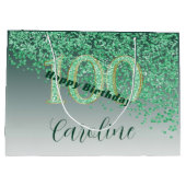Grand Sac Cadeau Joli Falling Green Parties scintillant 100e annive (Dos)