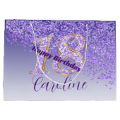 Grand Sac Cadeau Joli Falling Purple Parties scintillant 18e annive (Dos)