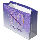 Grand Sac Cadeau Joli Falling Purple Parties scintillant 60e annive (Dos Angle)