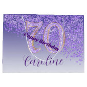 Grand Sac Cadeau Joli Falling Purple Parties scintillant 70e annive (Dos)