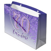 Grand Sac Cadeau Joli Falling Purple Parties scintillant 70e annive (Dos Angle)