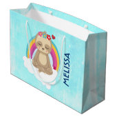 Grand Sac Cadeau Joli fentes Brown, Méditant sur un nuage (Dos Angle)