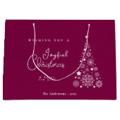 Grand Sac Cadeau Joli Festif Magenta Noël (Devant)