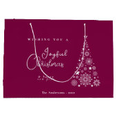 Grand Sac Cadeau Joli Festif Magenta Noël (Dos)