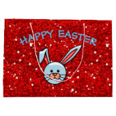 Grand Sac Cadeau Joli lapin bleu Pâques (Dos)