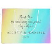 Grand Sac Cadeau Joli Mariage arc-en-ciel personnalisé (Devant)