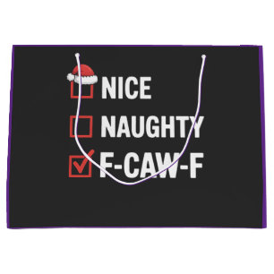 Grand Sac Cadeau Joli Méchant F-Caw-F Drôle Père Noël Méchant