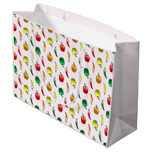 Grand Sac Cadeau Joli motif avec des poivrons et des poivrons doux 