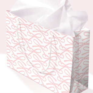 Grand Sac Cadeau Joli Motif Bow Blanc Cadeau