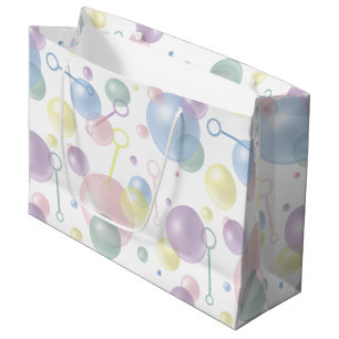 Grand Sac Cadeau Joli Motif de bulle coloré