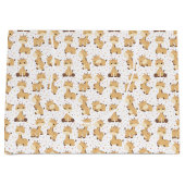 Grand Sac Cadeau joli motif de girafe carrelé (Devant)