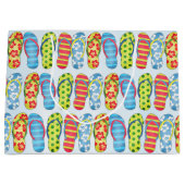 Grand Sac Cadeau Joli Motif de tongs d'été (Devant)