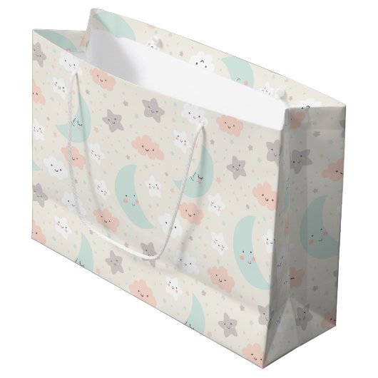 Grand Sac Cadeau Joli Motif Pastel Sky souriant (Devant Angle)